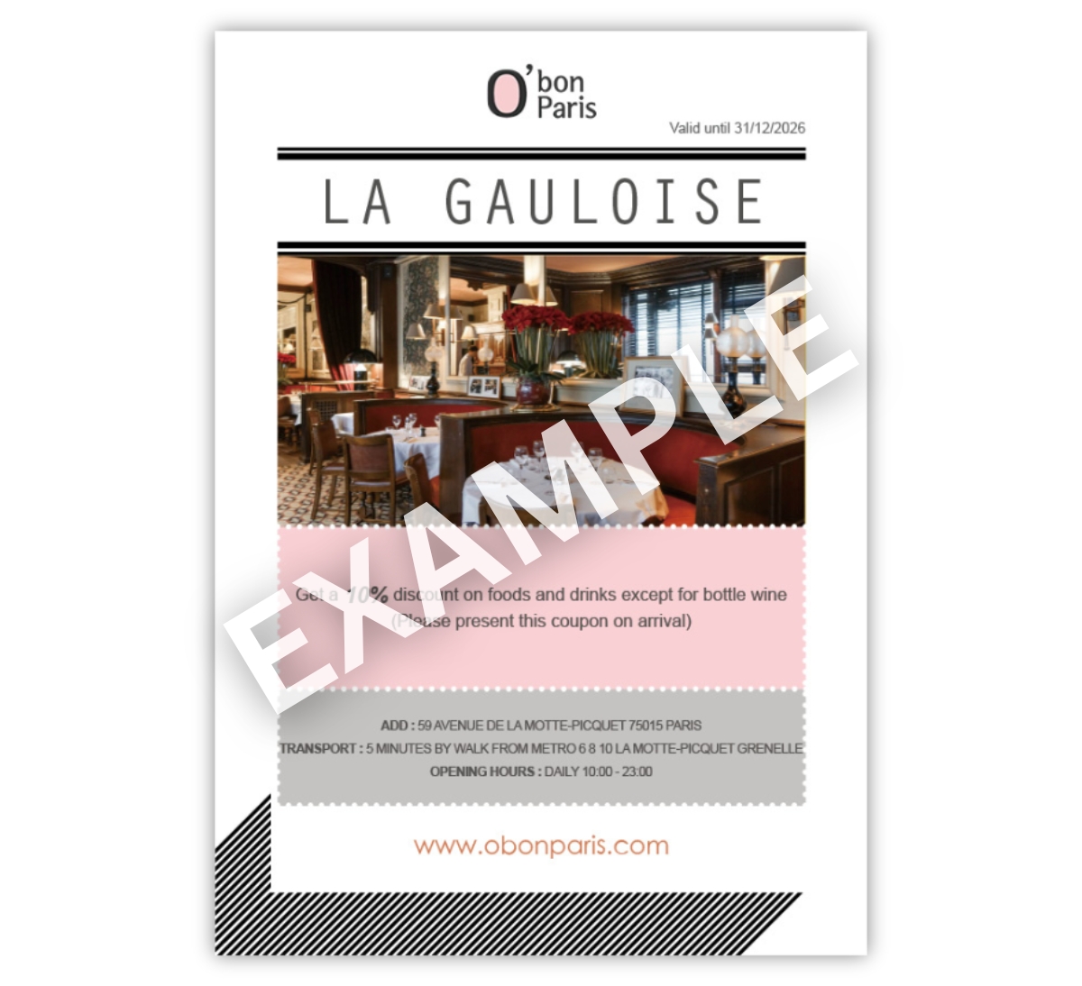 Paris La Gauloise-Coupon