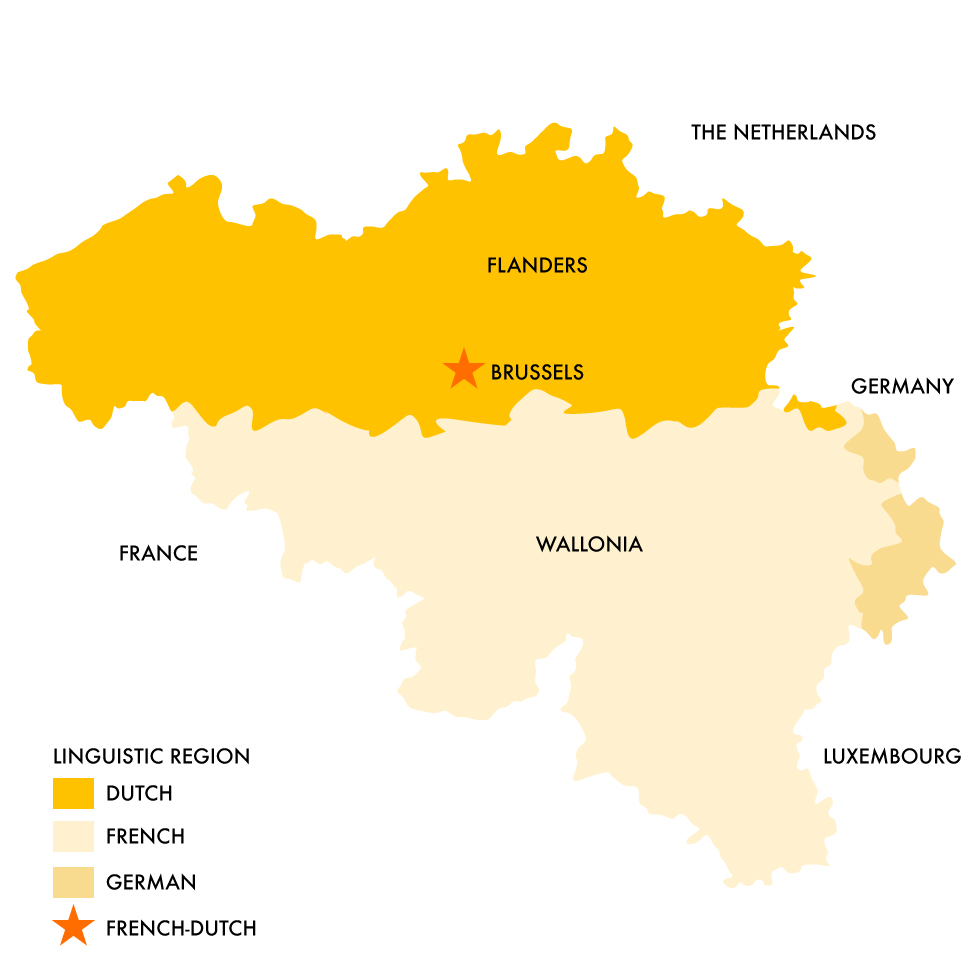 Belgium language map 