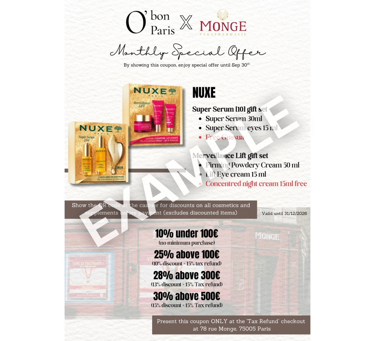 PHARMACIE MONGE COUPON