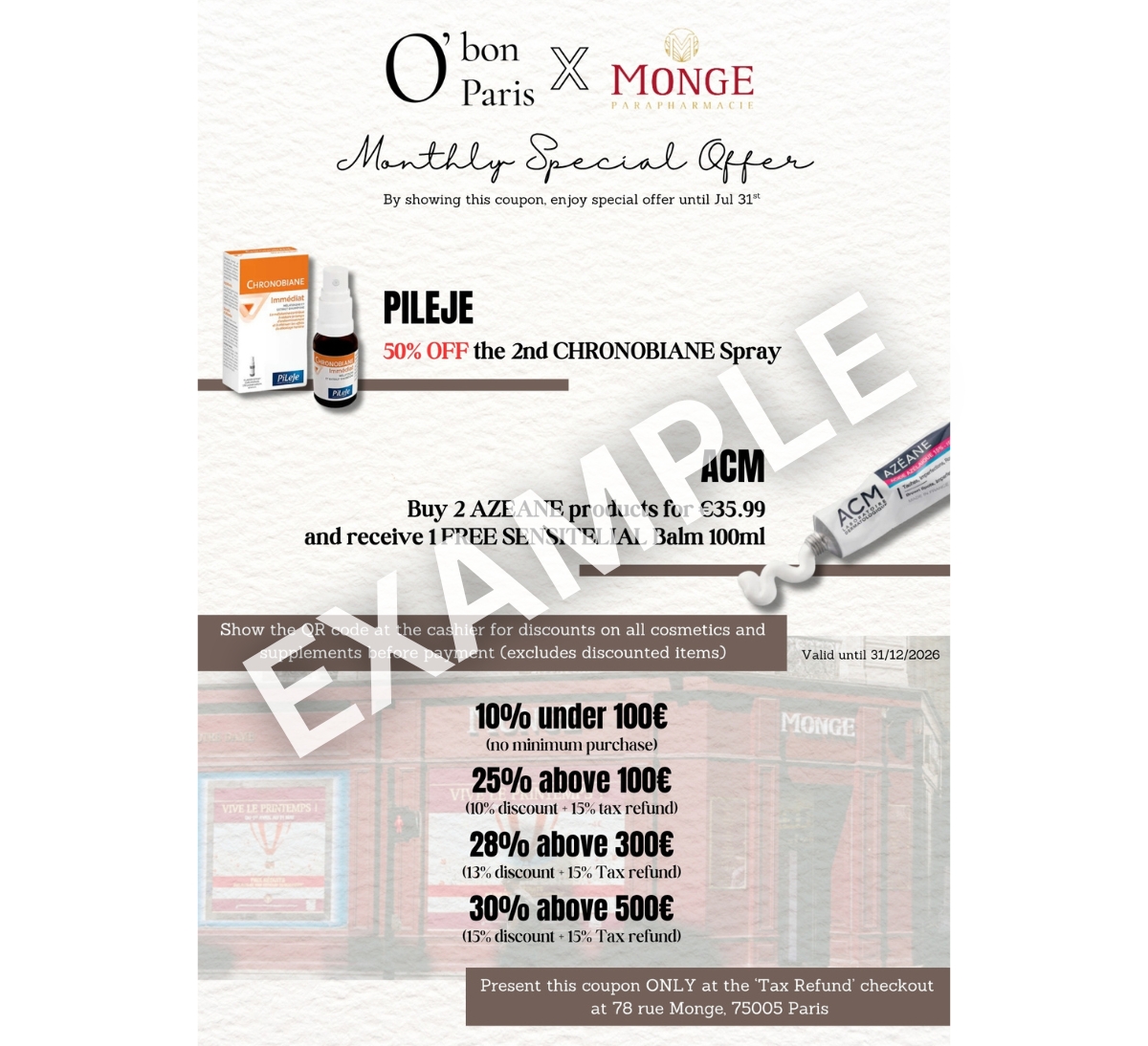 PHARMACIE MONGE COUPON