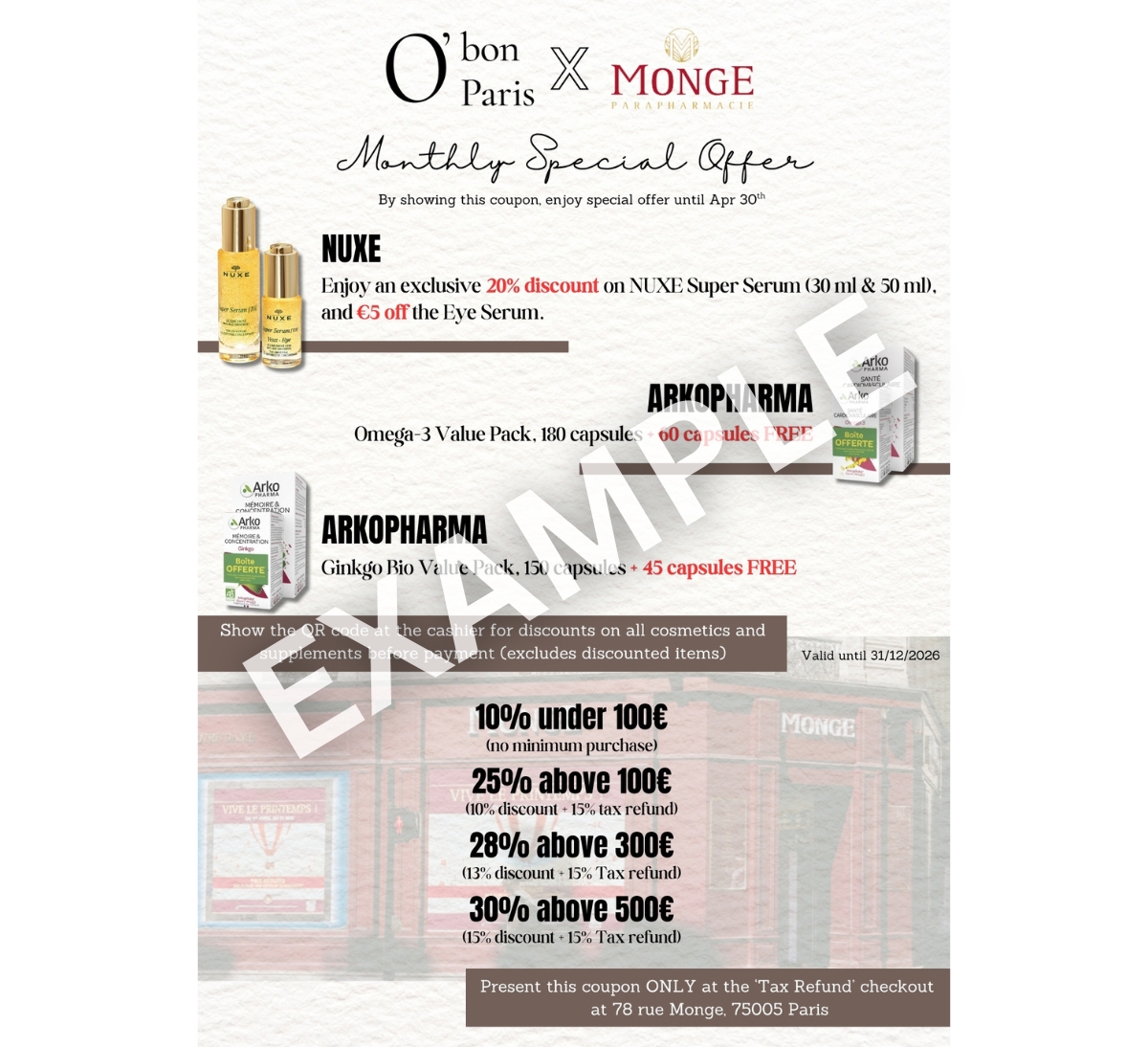 PHARMACIE MONGE COUPON