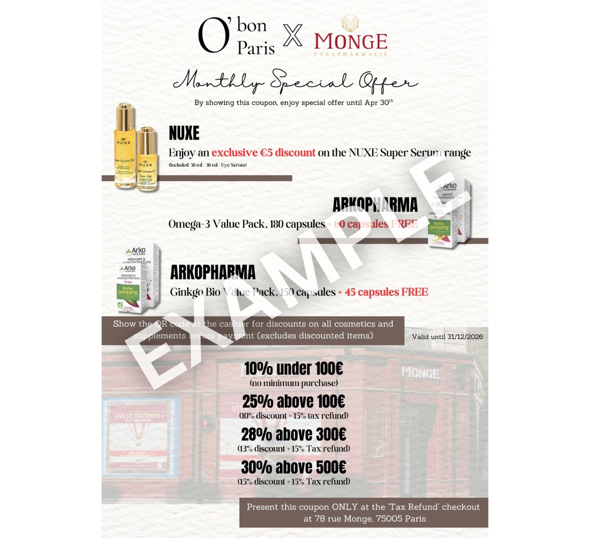 PHARMACIE MONGE COUPON