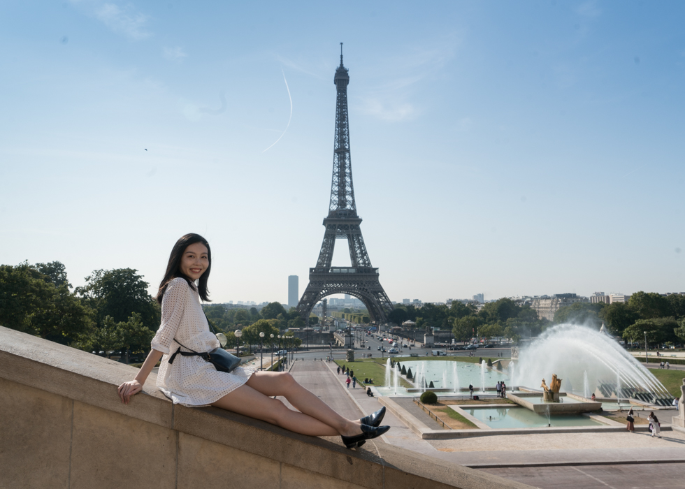 จุดถ่ายภาพคู่หอไอเฟล : สวน Trocadero 