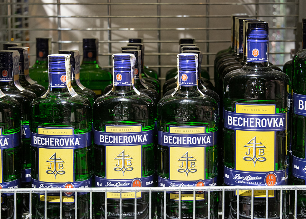 PRAGUE SUPERMARKET SHOPPING - TRADITIONAL ALCOHOL OF CZECH REPUBLIC, BECHEROVKA